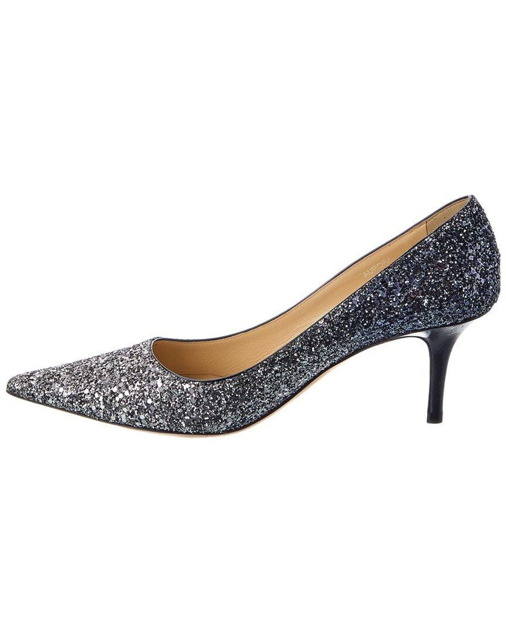 Jimmy Choo Blue Aurora Glitter Pump