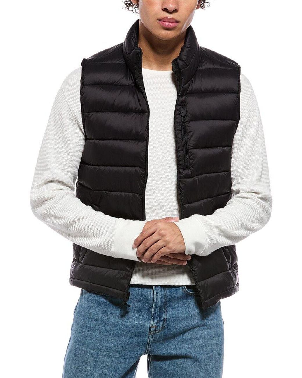 Cole Haan Black Quilted Vest for men