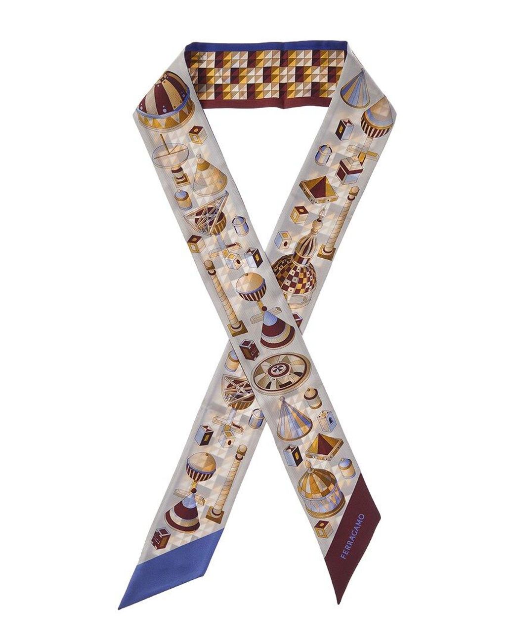 Ferragamo Metallic Silk Scarf