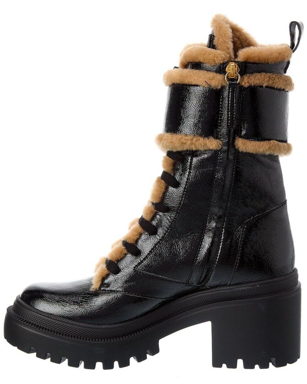 Giuseppe Zanotti Black Gz Paloma Leather & Shearling Biker Boot