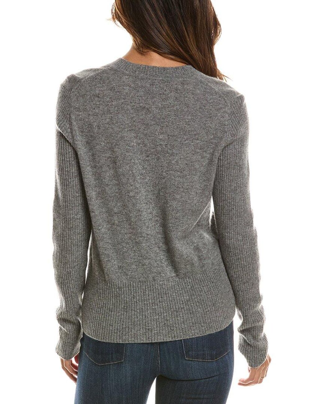 Forte Gray Crewneck 100% Cashmere Henley