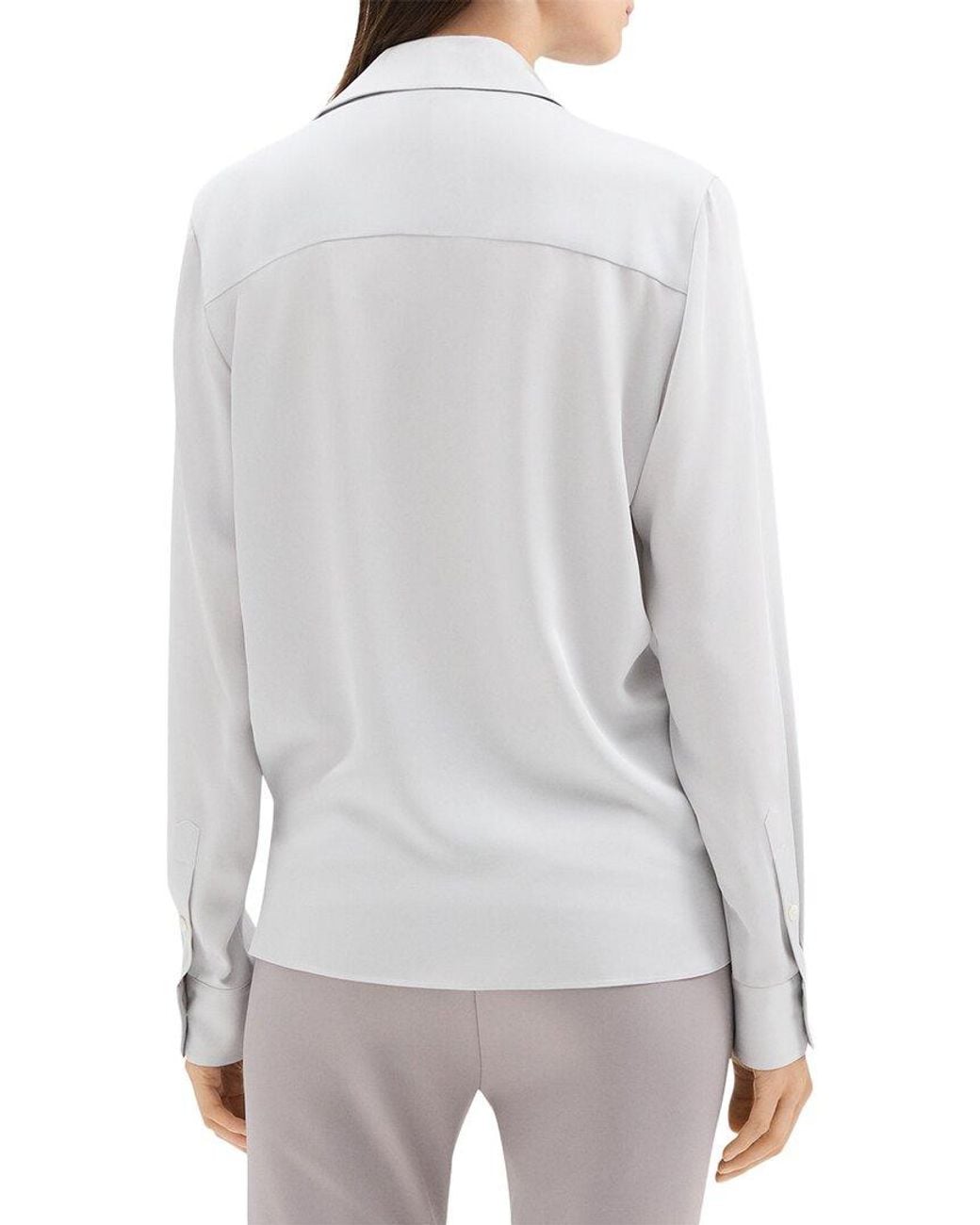 Theory White Wrap Blouse