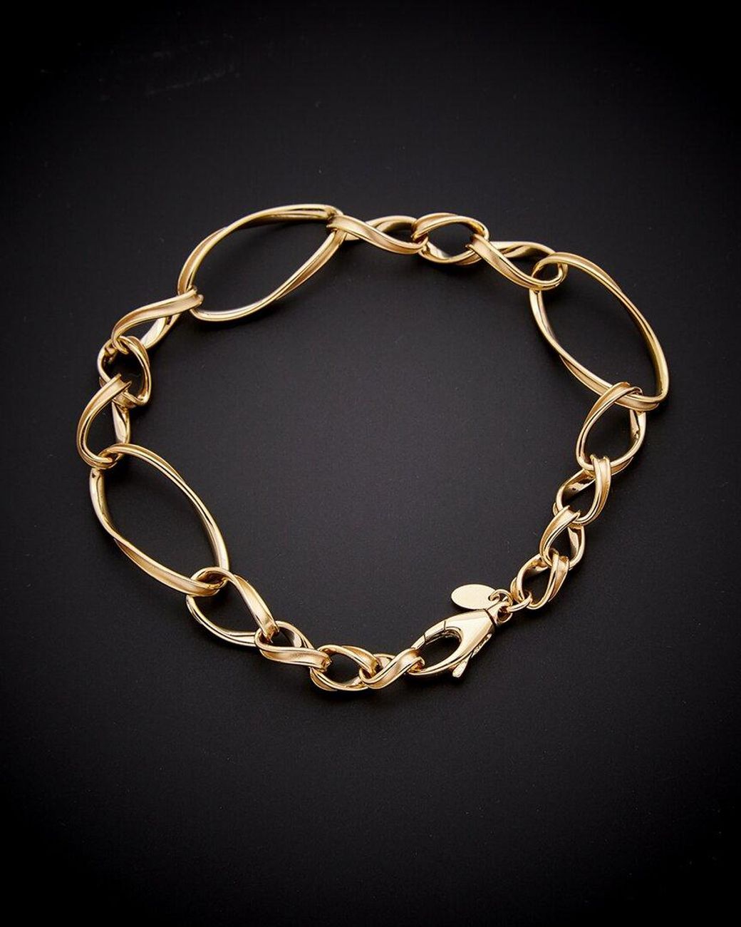 Italian Gold Black 14k Stampato Bracelet