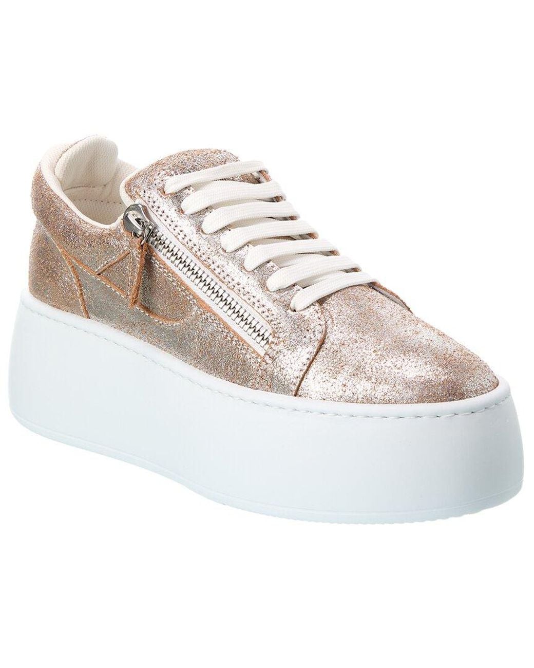Giuseppe Zanotti White Alma Leather Platform Sneaker