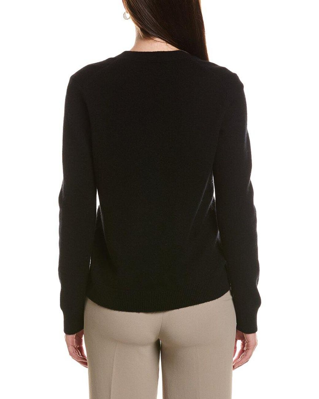 Bruno Magli Black Wool & Cashmere-blend V-neck Cardigan
