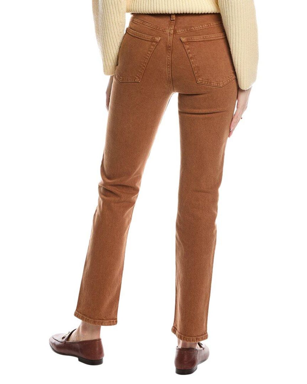 Re/done Brown 70's Straight Washed Terracotta Jean