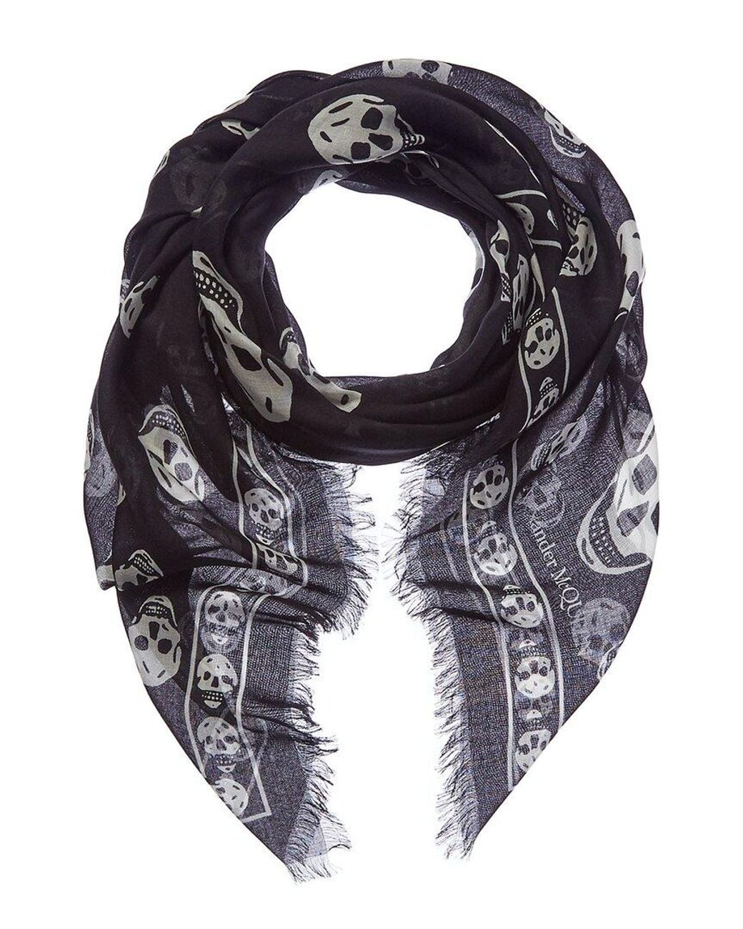 McQueen Blue Silk Scarf for men