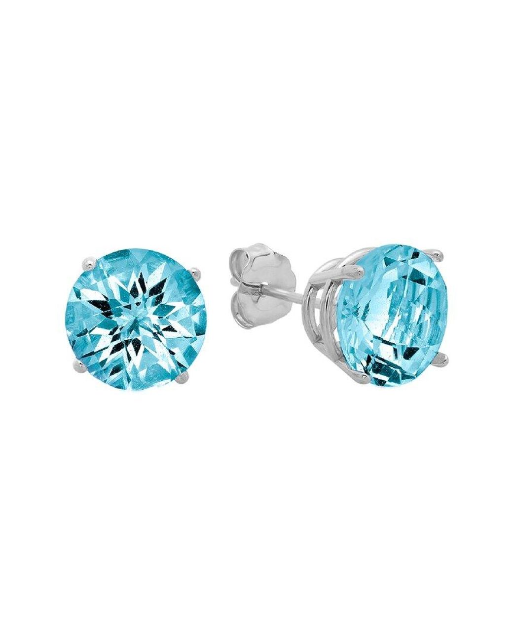 MaxColor 10k 4.10 Ct. Tw. Blue Topaz Studs