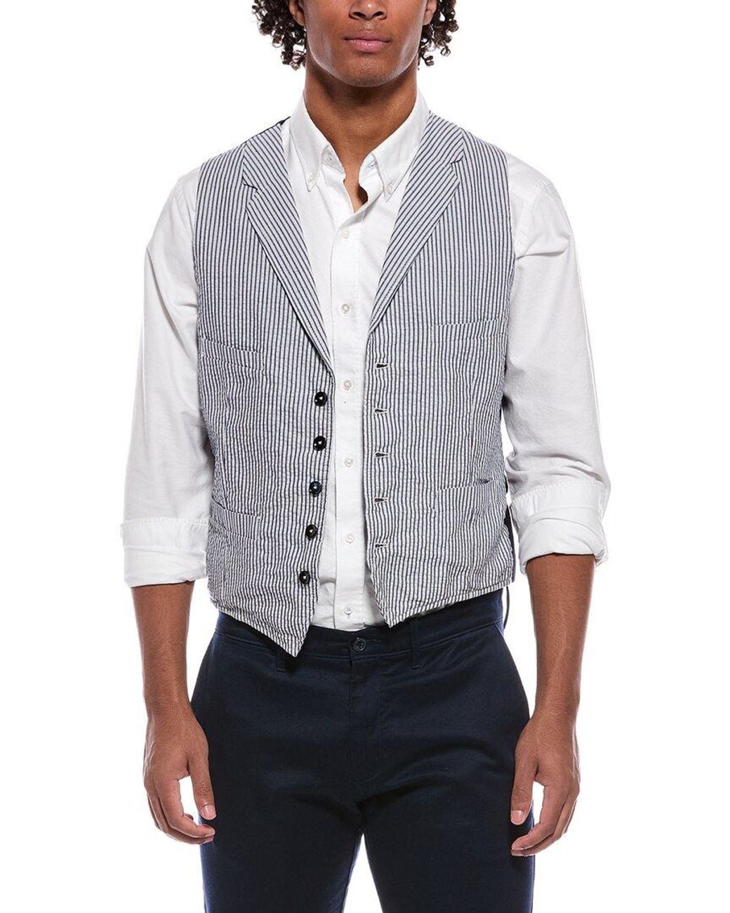 Slowear Gray Incotex Linen-Blend Sportscoat Vest for men