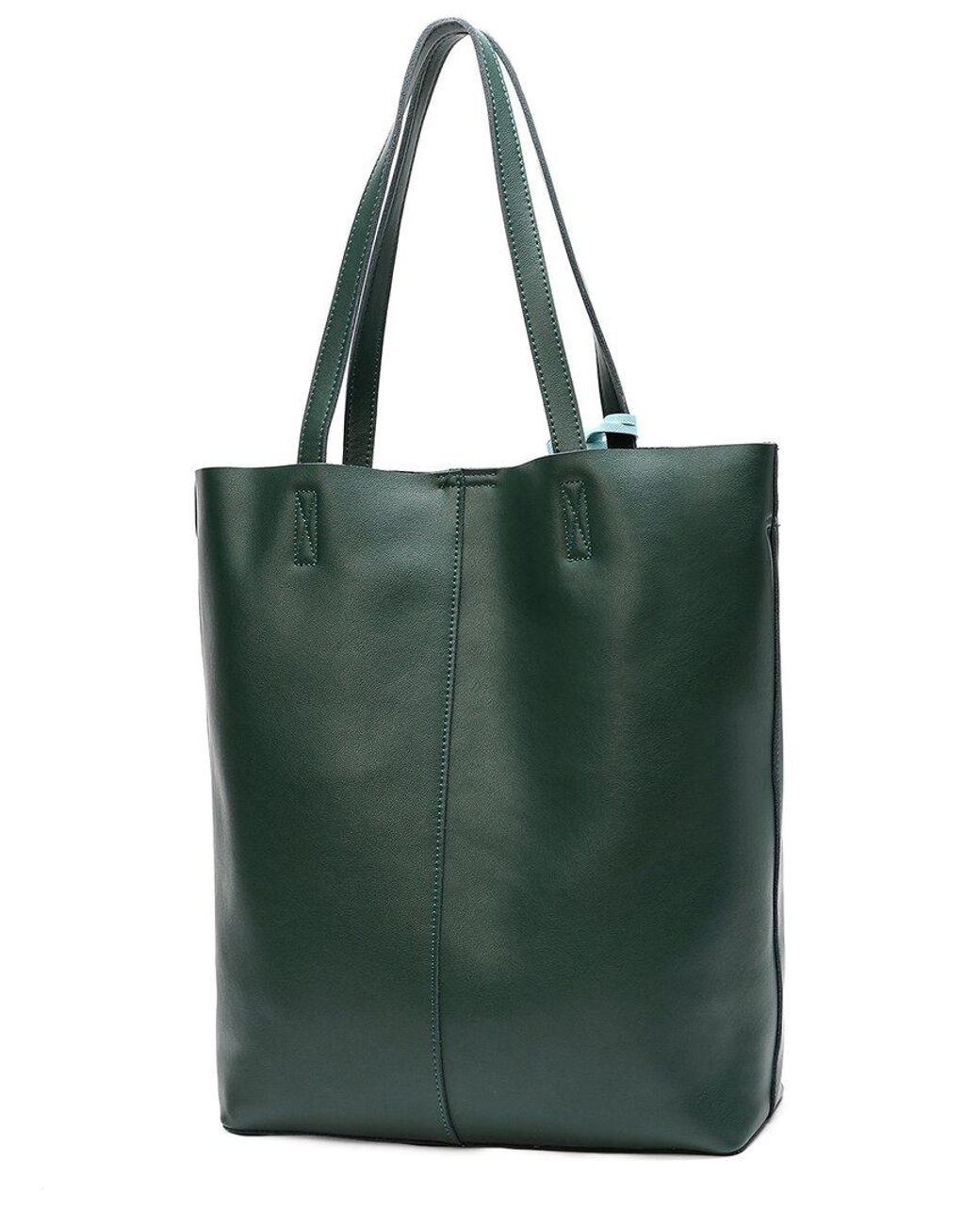 Tiffany & Fred Paris Green Smooth Leather Tote