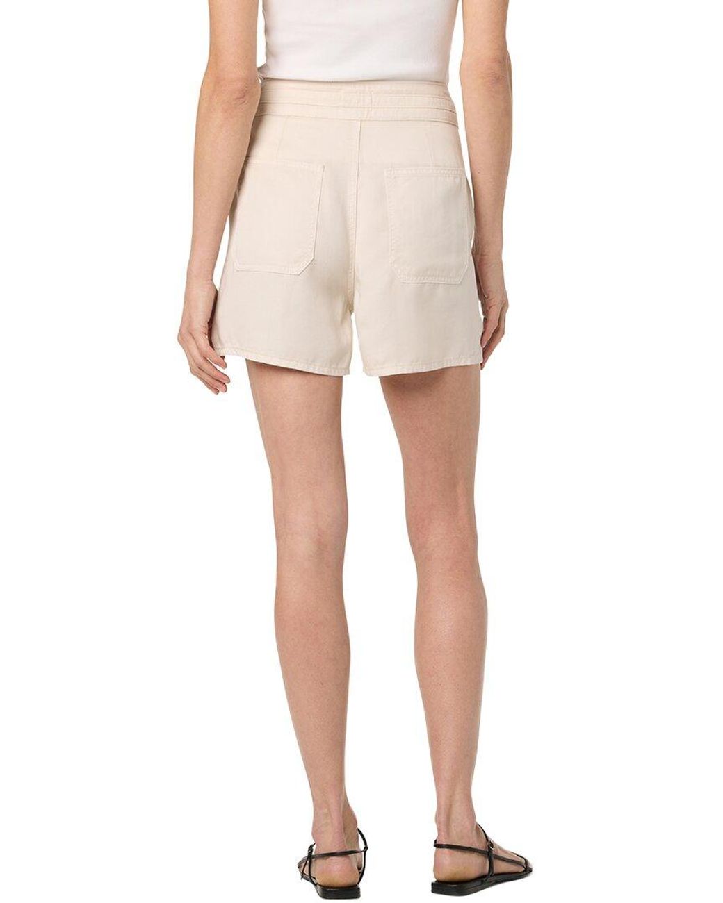 Hudson White Trouser Short With Pieced Waistband