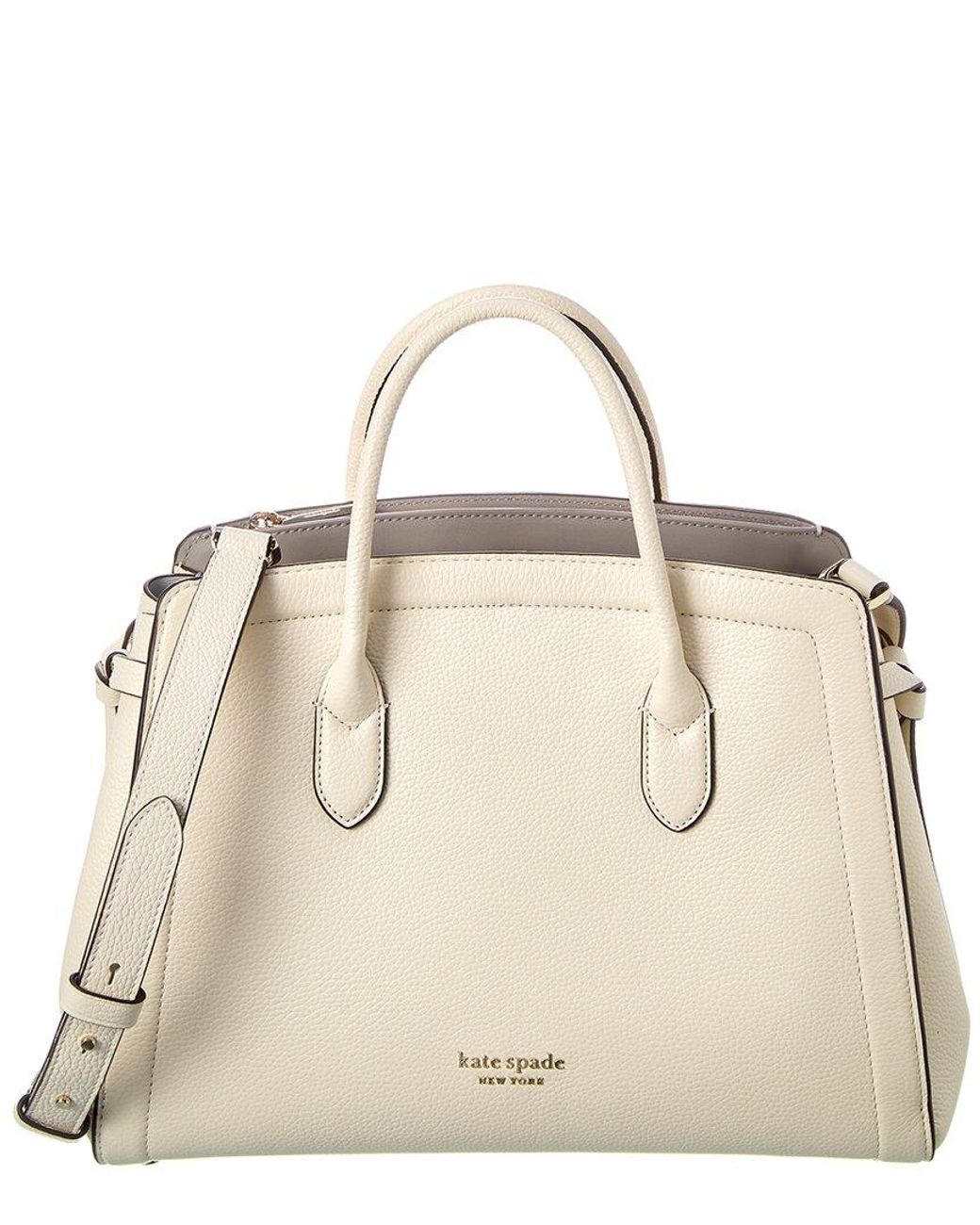 Kate Spade Knott Large Leather Satchel in Natural | Lyst