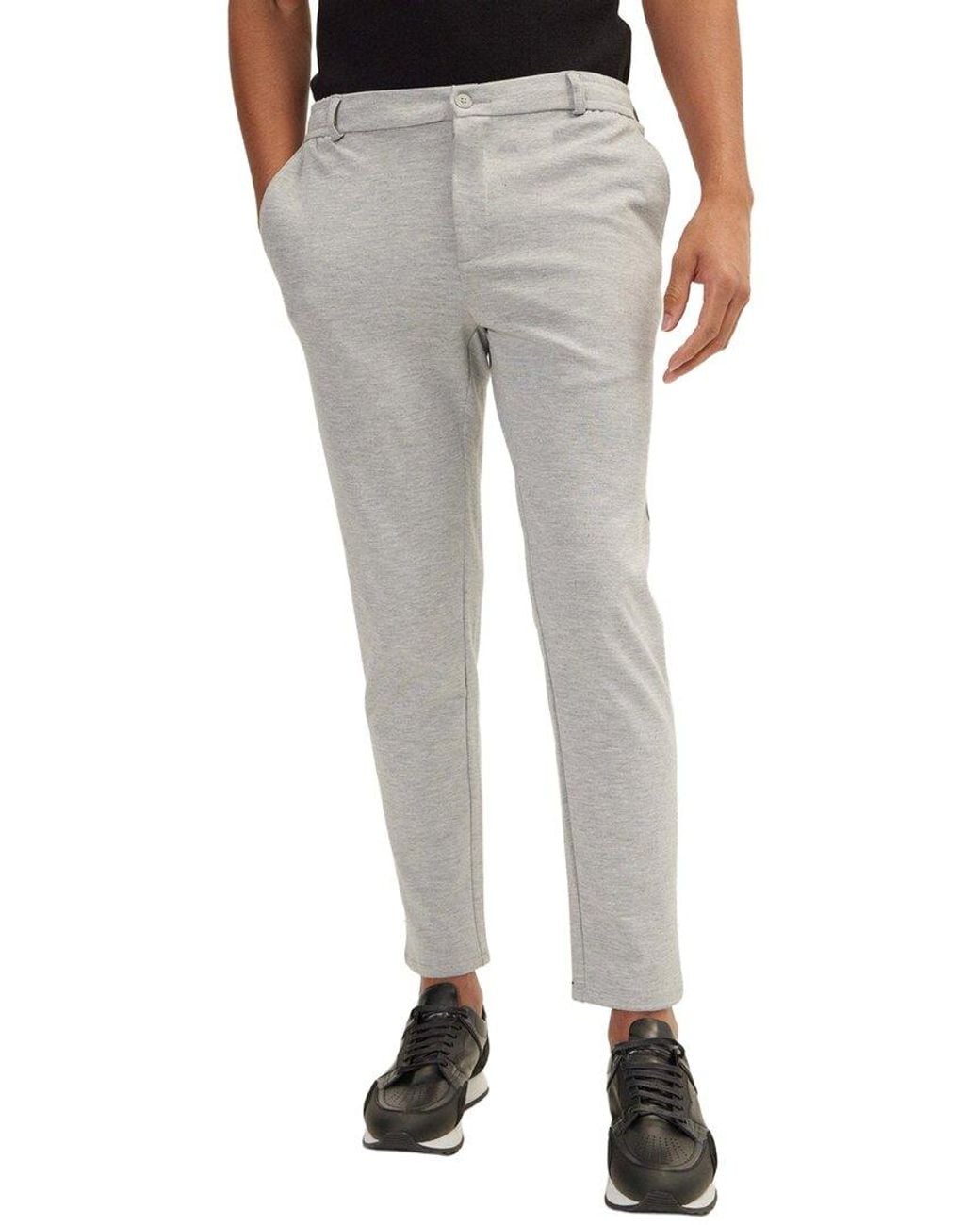 Ron Tomson Gray Weekend Knitted Fit Pant for men