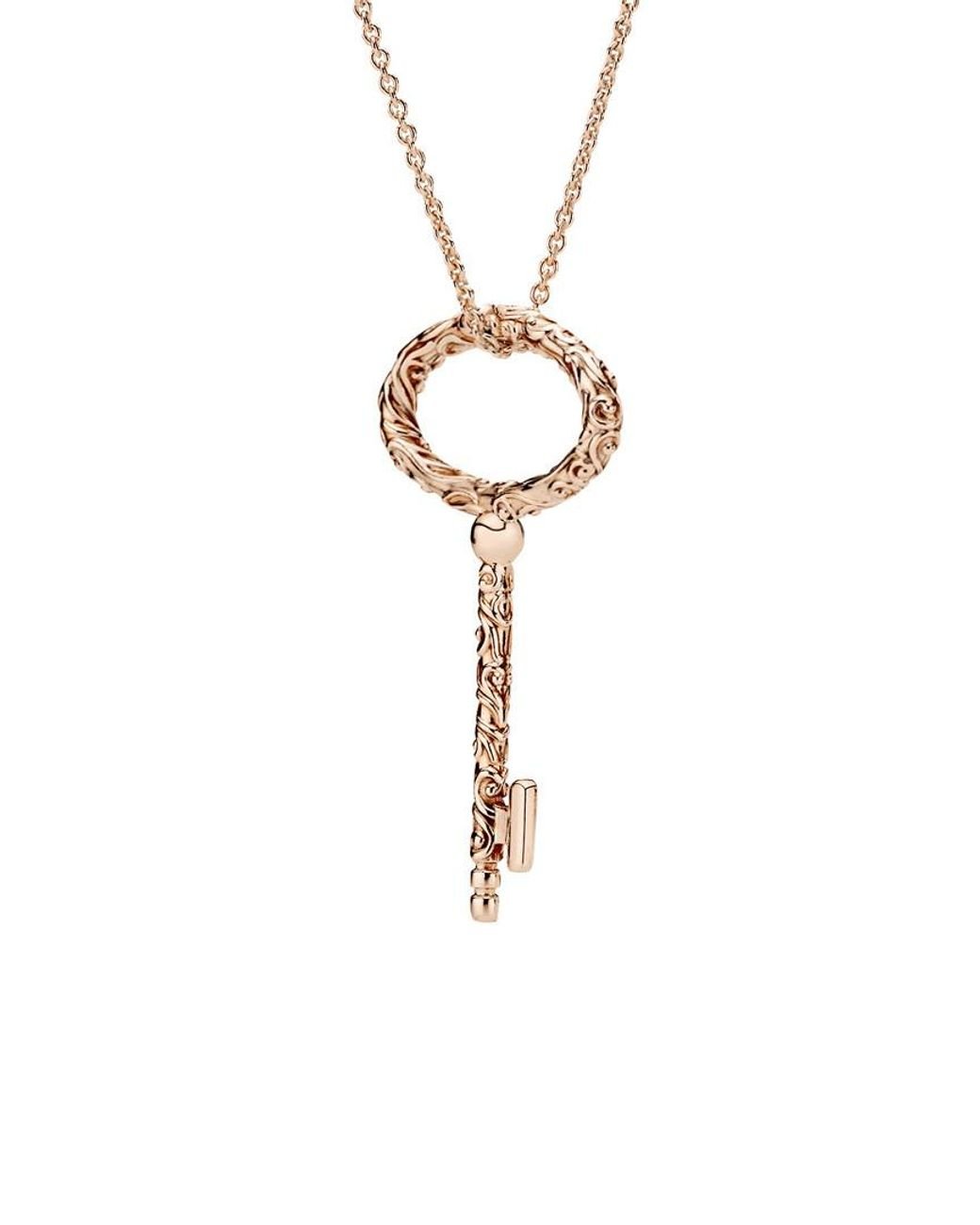 PANDORA Rose Regal Key Necklace in White