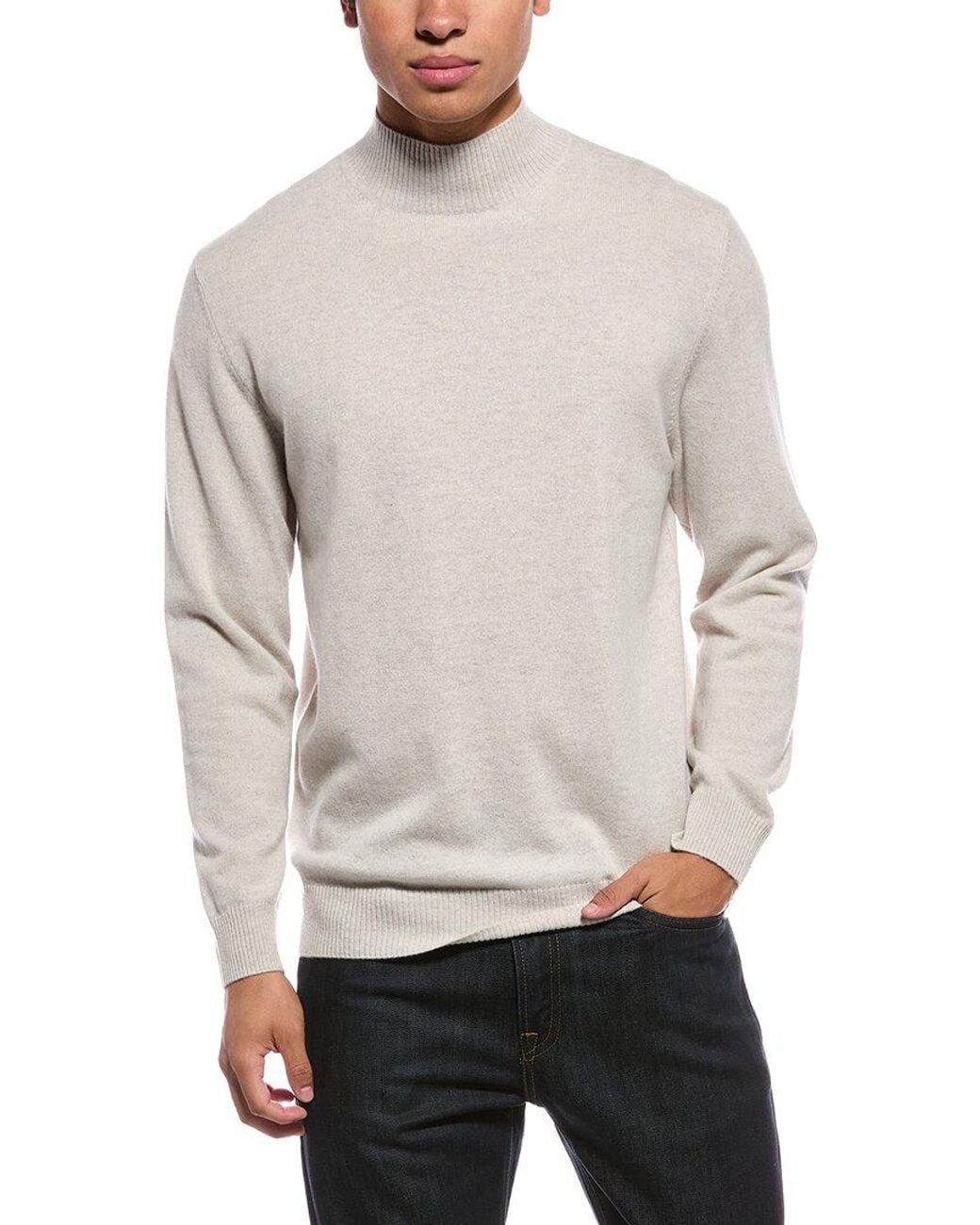 N.Peal Cashmere Gray Mayfair Cashmere Turtleneck Sweater for men