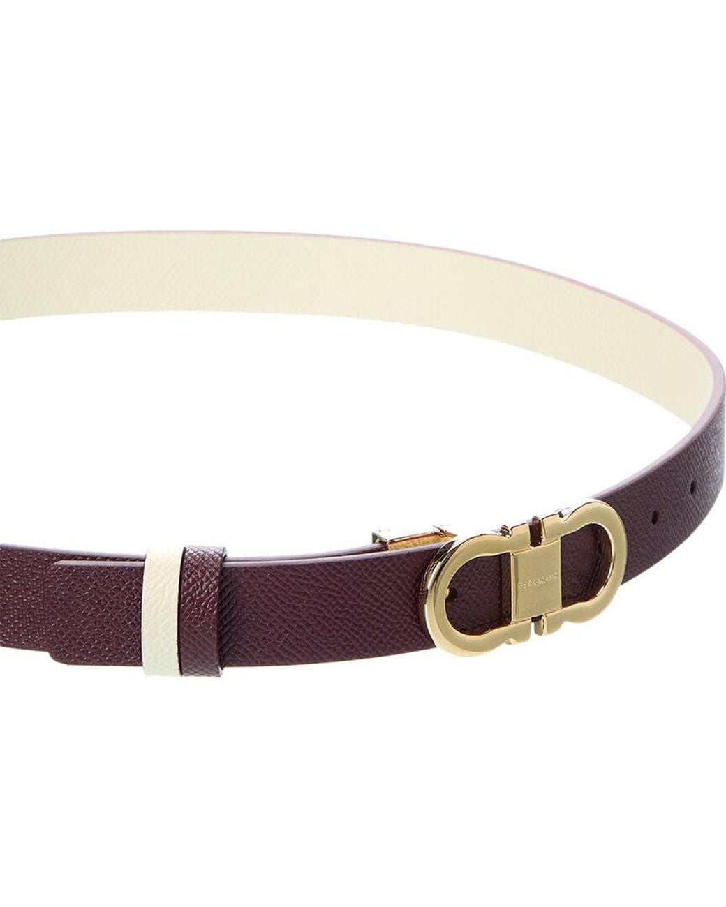 Ferragamo Purple Gancini Reversible & Adjustable Leather Belt