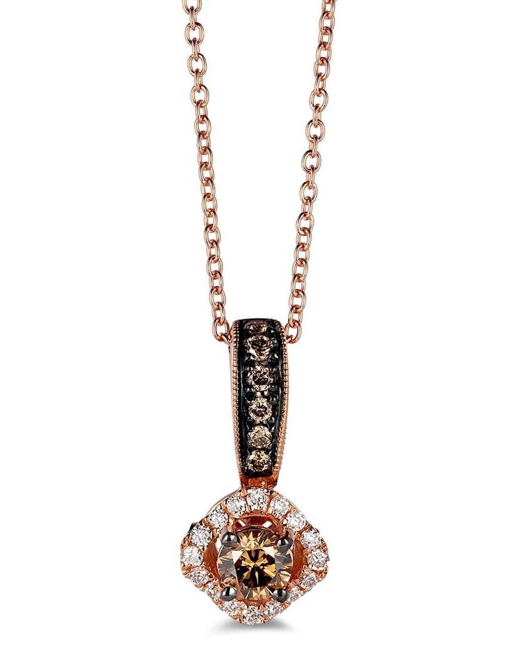 Le Vian White Le Vian 14K Rose 0.44 Ct. Tw. Diamond Pendant Necklace