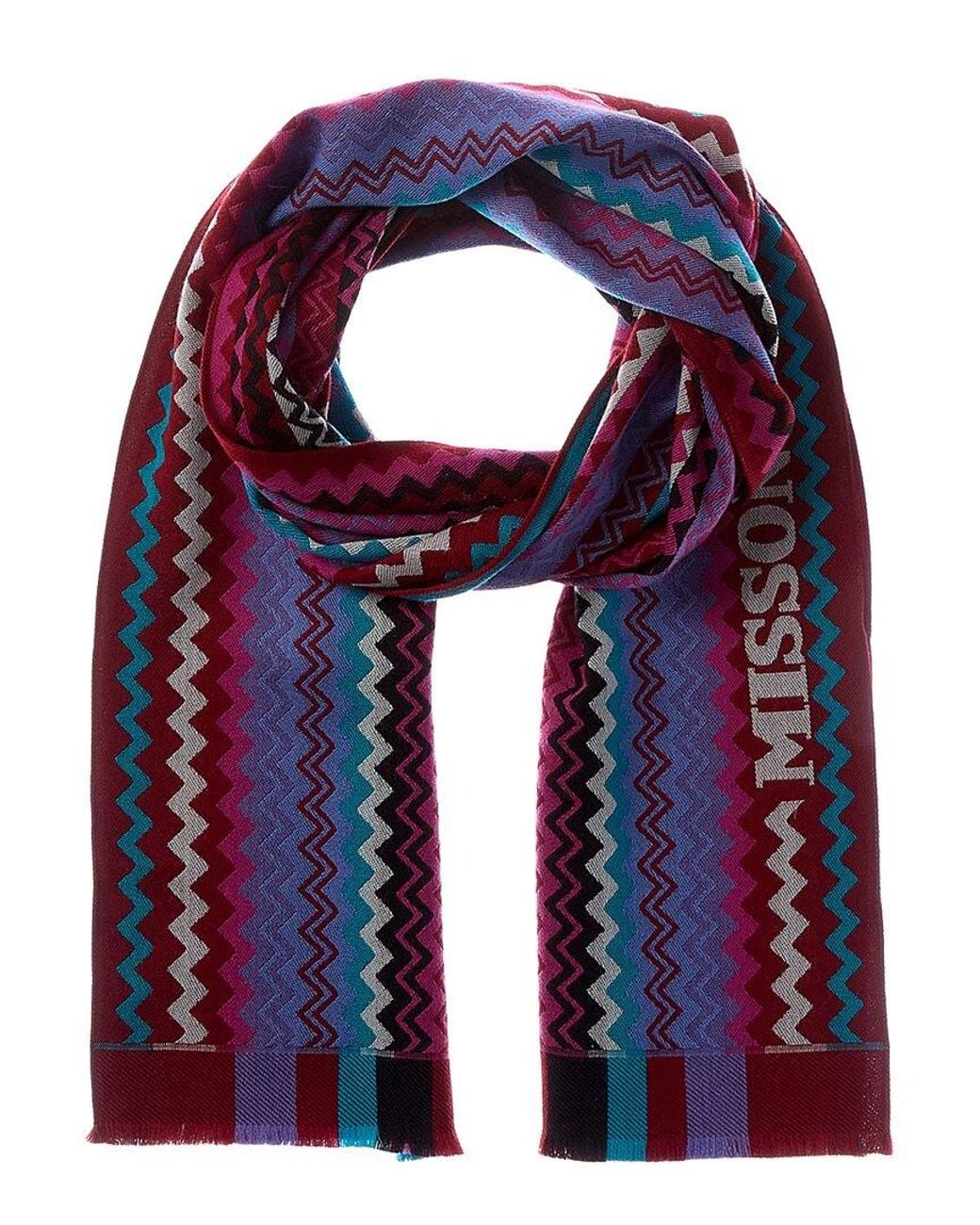 Missoni Blue Wool Scarf