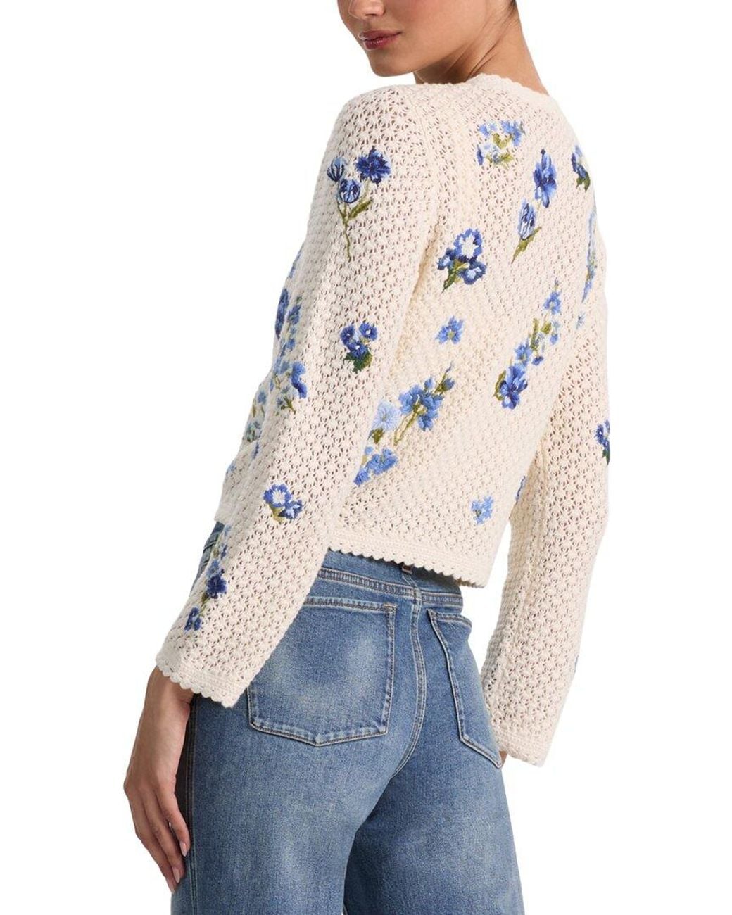 Alice + Olivia Blue Anderson Wool-Blend Cardigan
