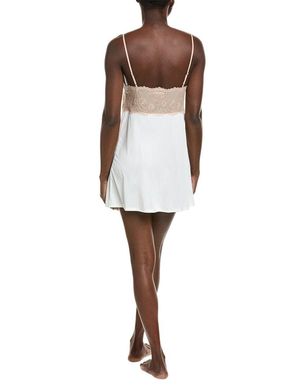 Natori White Enchant Lace Cup Chemise