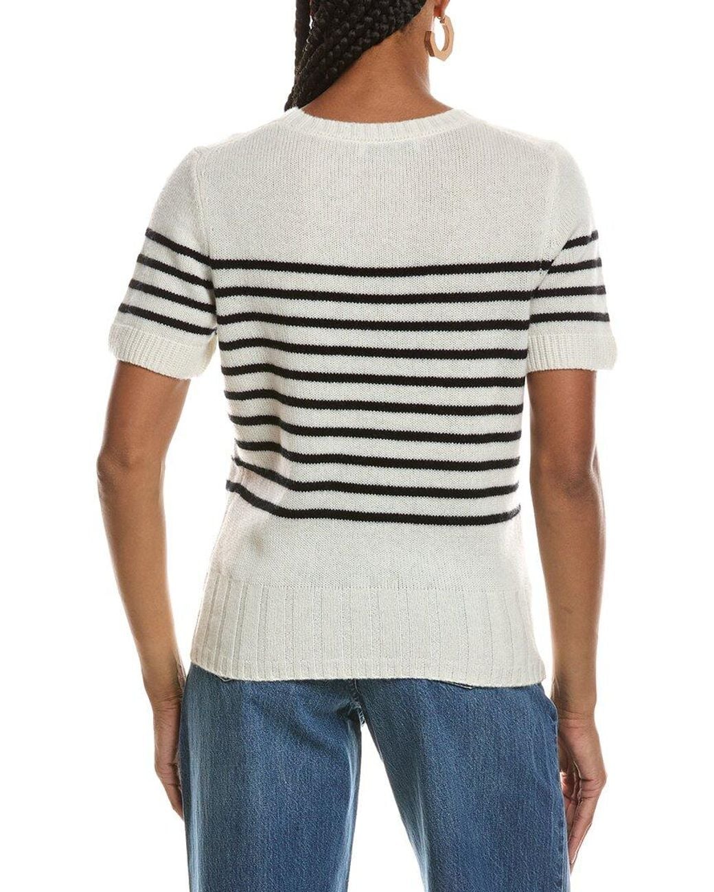 Seraphin White 100% Cashmere Pullover