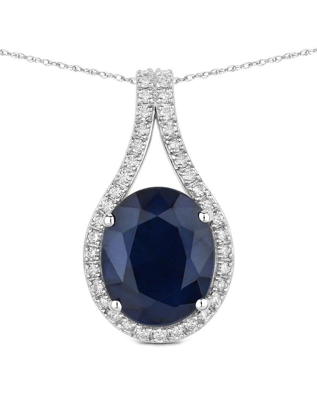Diana M Blue 14K 4.63 Ct. Tw. Diamond & Sapphire Pendant