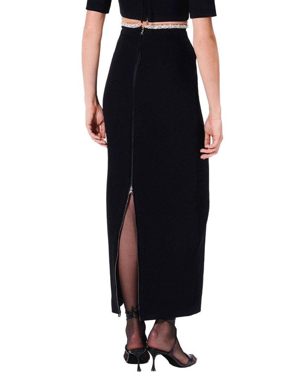 Adam Lippes Black Perry Wool Skirt