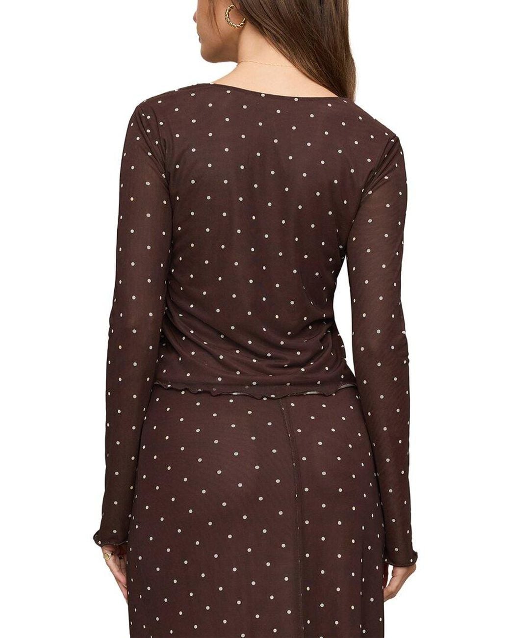 Z Supply Red Amara Polka Dot Mesh Top