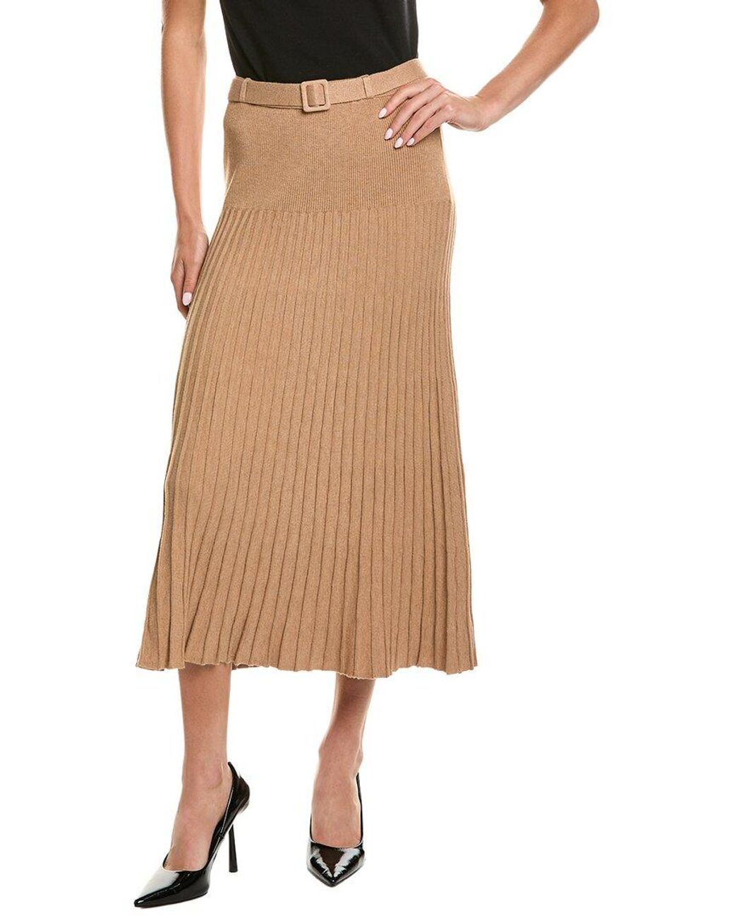 525 America Gray Luxe Pleated Maxi Skirt
