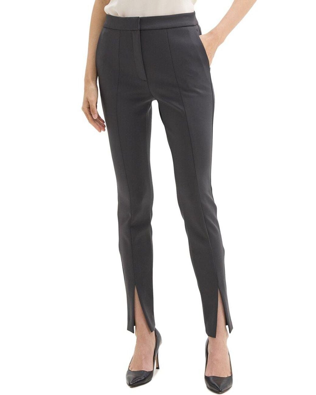 Theory Blue High-Waist Slim Pant