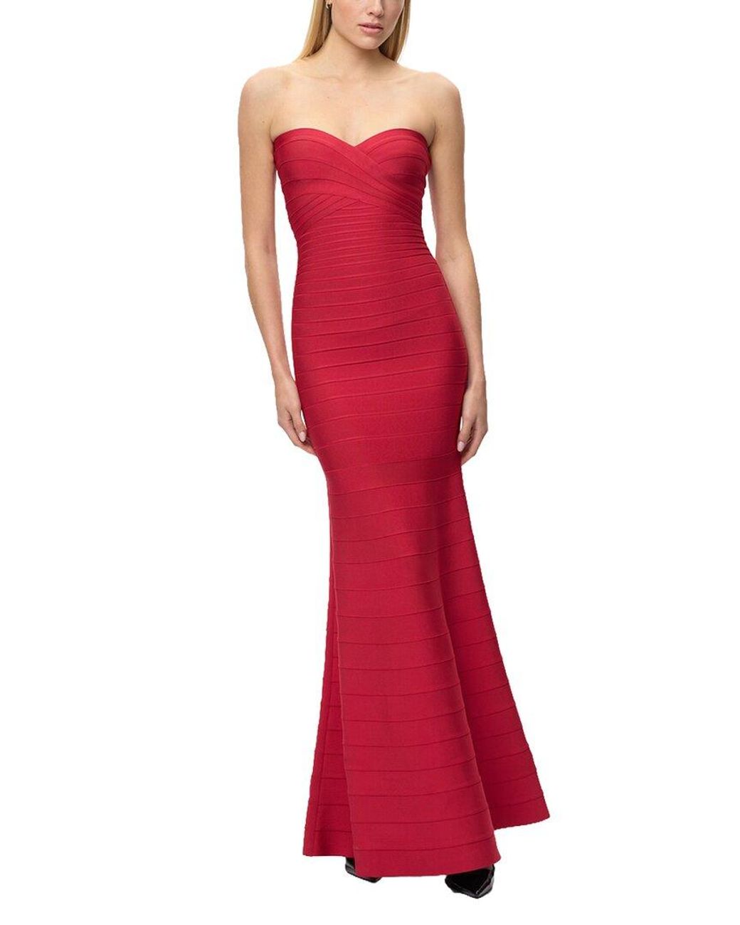 Hervé Léger Red The Sara Gown