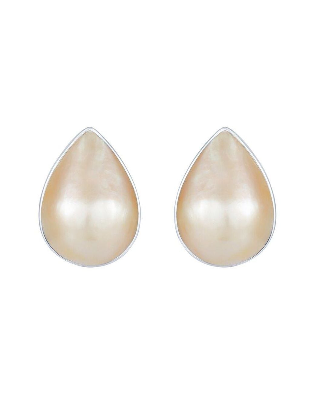 Splendid Natural 2X6Mm Pearl Plated Earrings