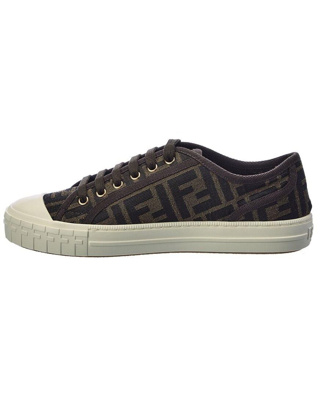 Fendi Black Follower Ff Canvas Sneaker