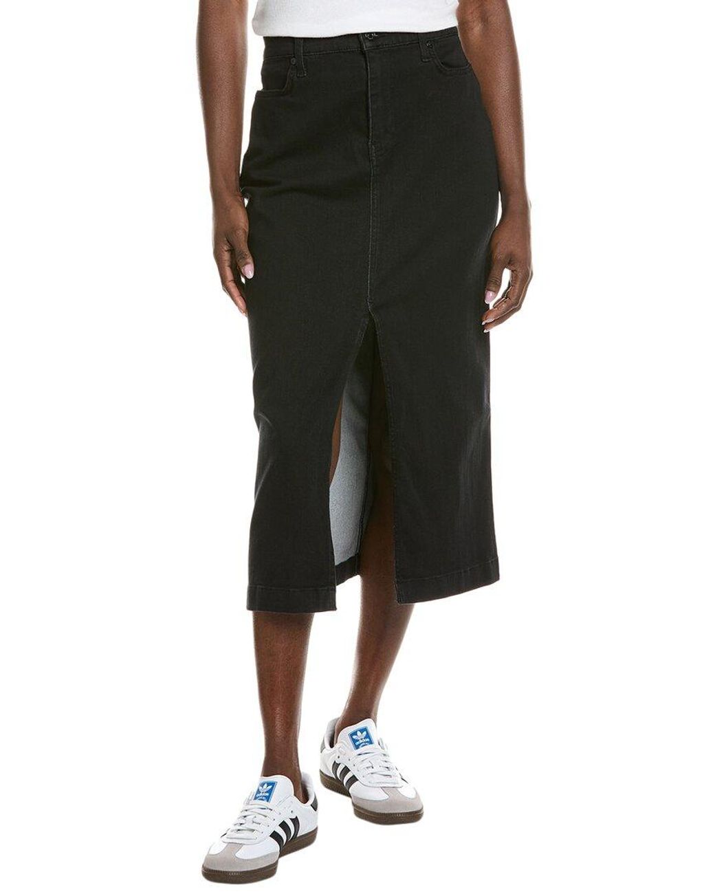 7 For All Mankind Black Midi Skirt