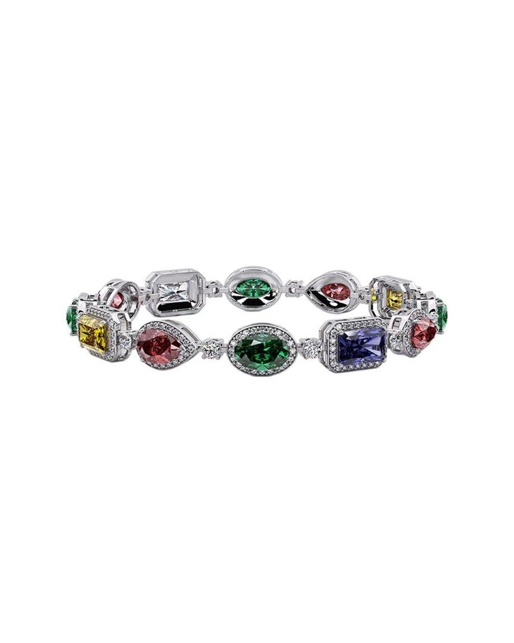Lab Grown Diamonds White 14K 13.00 Ct. Tw. Lab-Grown Diamond Fancy Bracelet