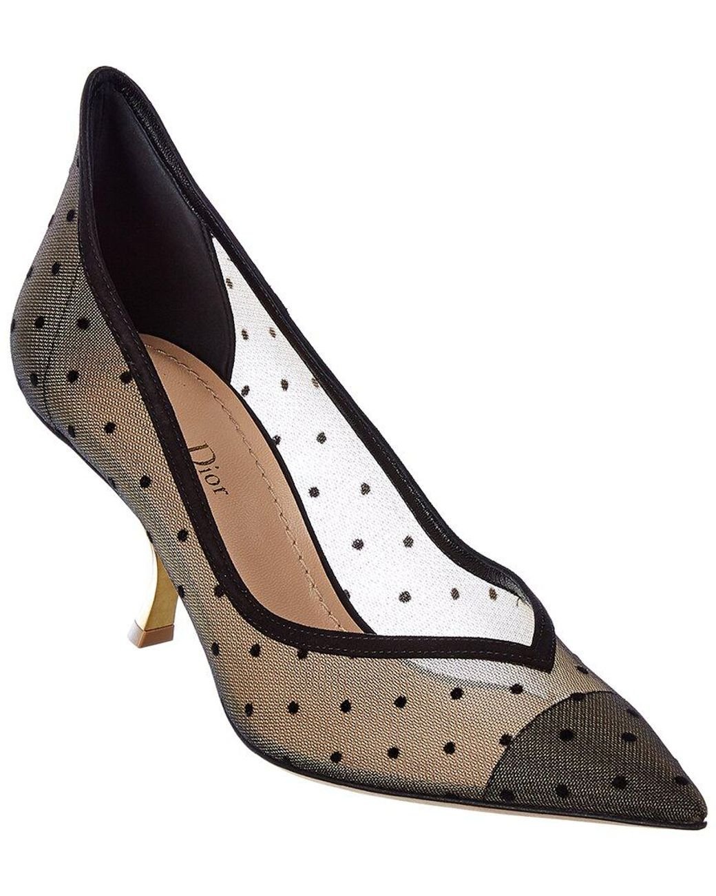 Dior Mesh Suedetrim Pump in Black Lyst
