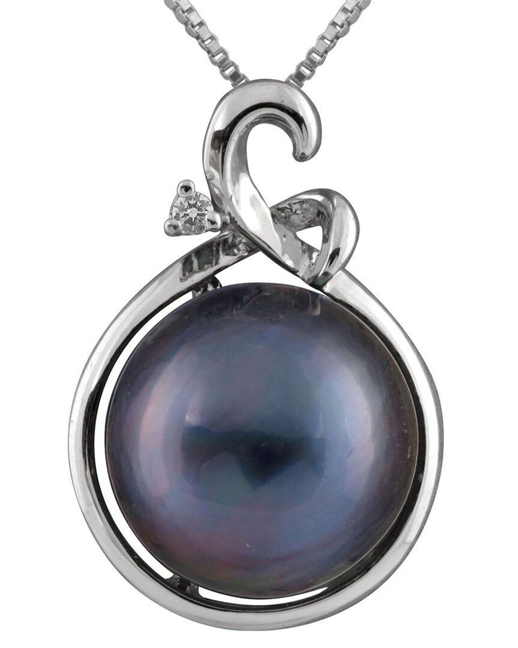 Splendid Blue 10-11Mm Pearl Cz Pendant
