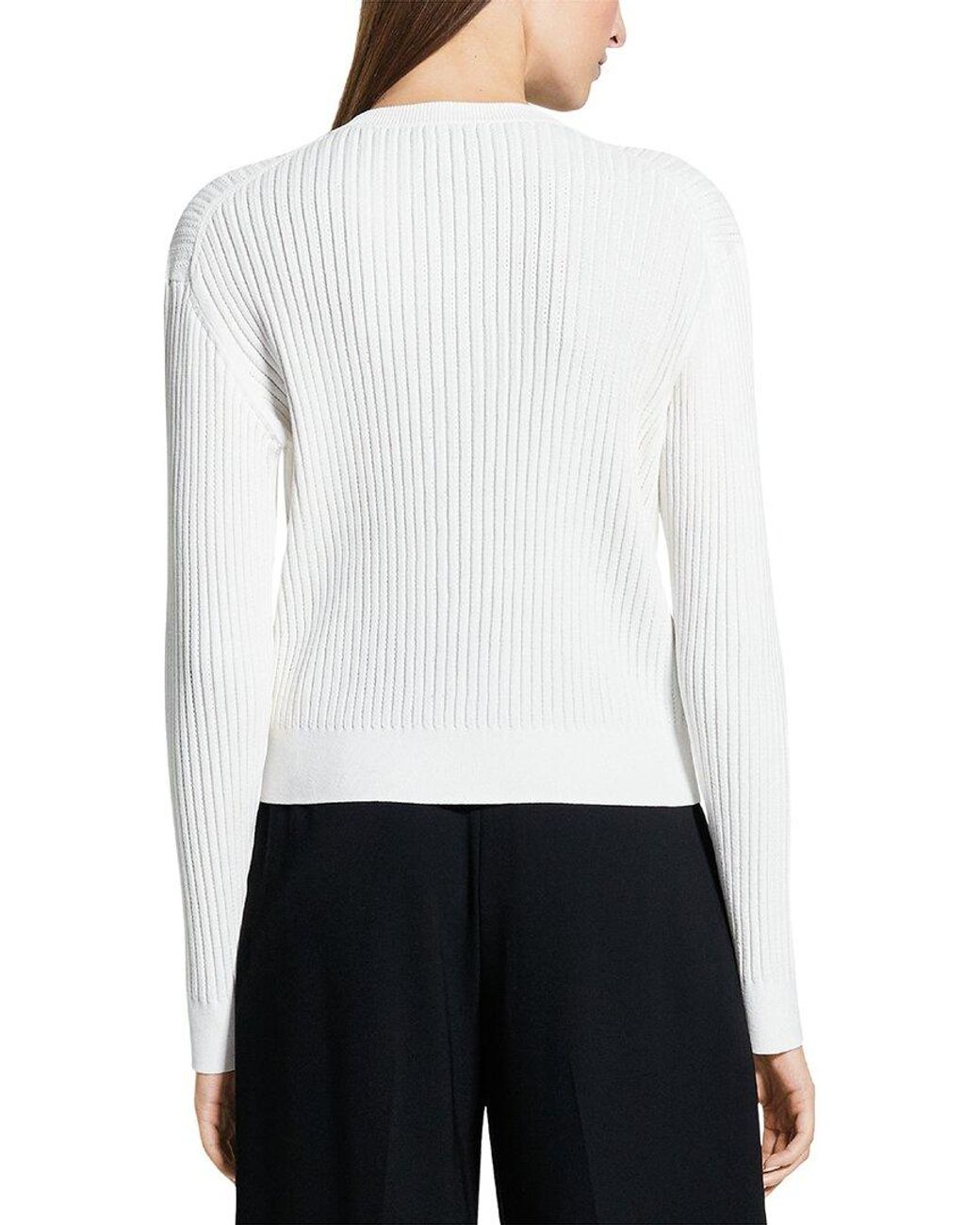 Theory White Bomber Cardigan
