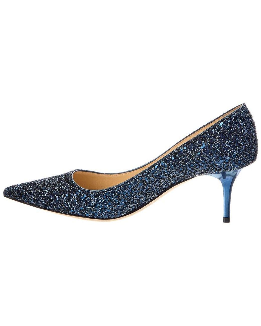 Jimmy Choo Blue Aurora Glitter Pump