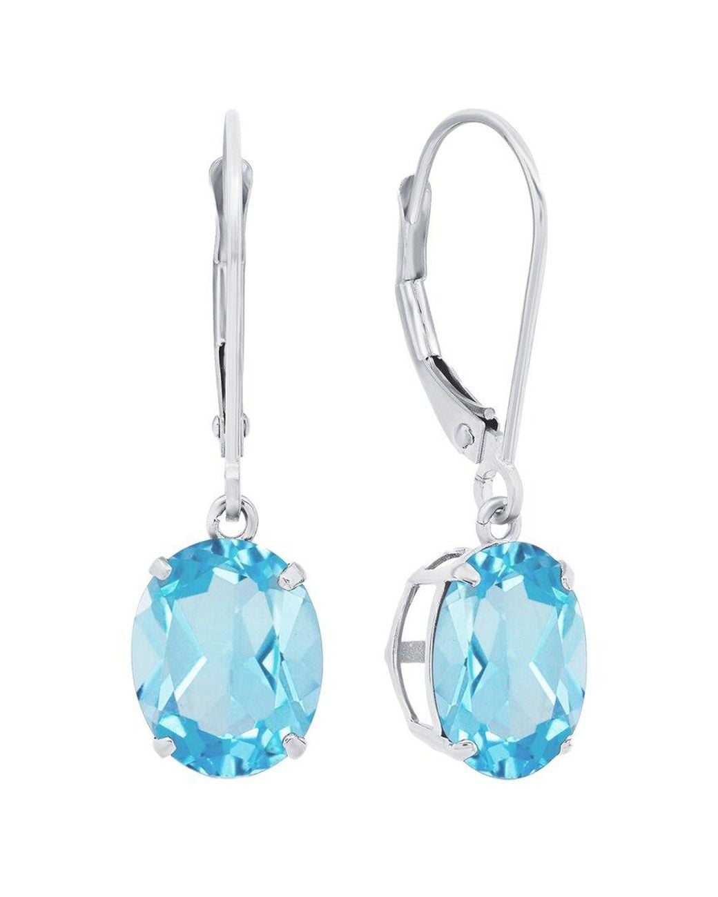 MaxColor Silver 5.50 Ct. Tw. Blue Topaz Dangle Earrings