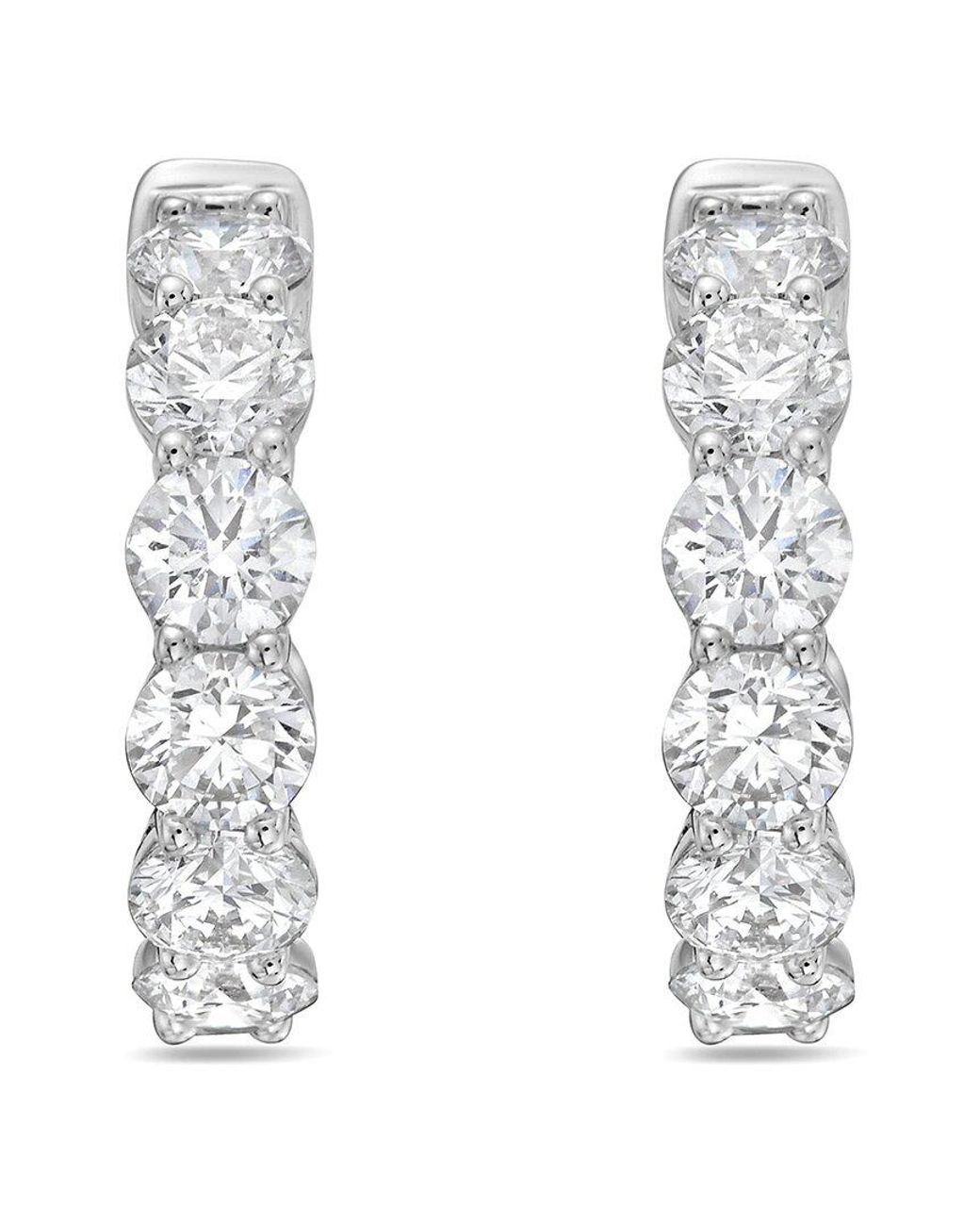 Diana M White 18K 4.05 Ct. Tw. Diamond Hoop Earrings