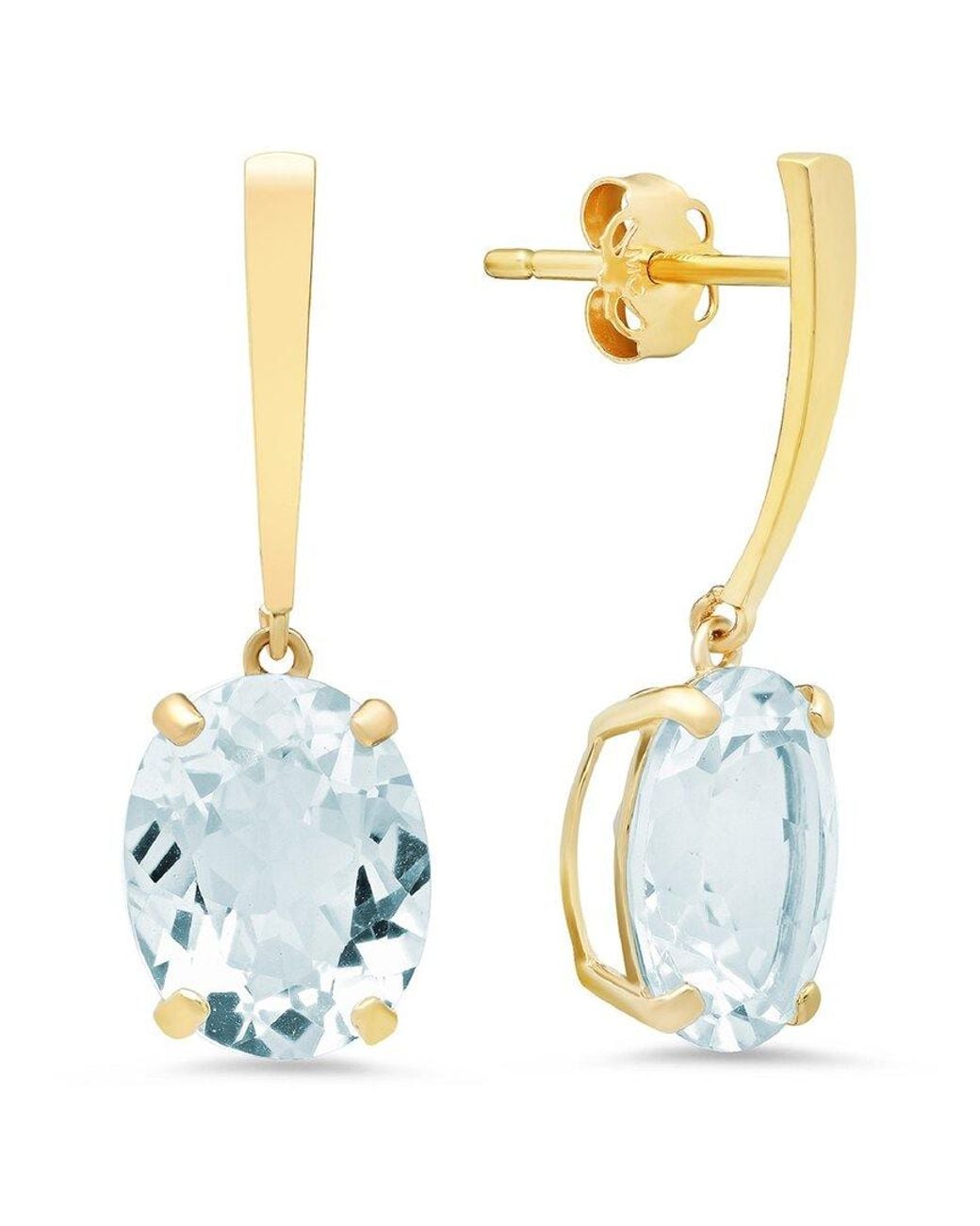 MaxColor Metallic 14k 3.70 Ct. Tw. Aquamarine Drop Earrings