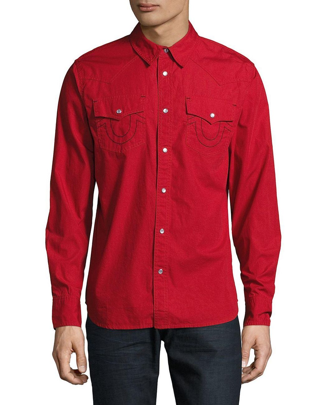 True Religion Cotton Solid Button-up 