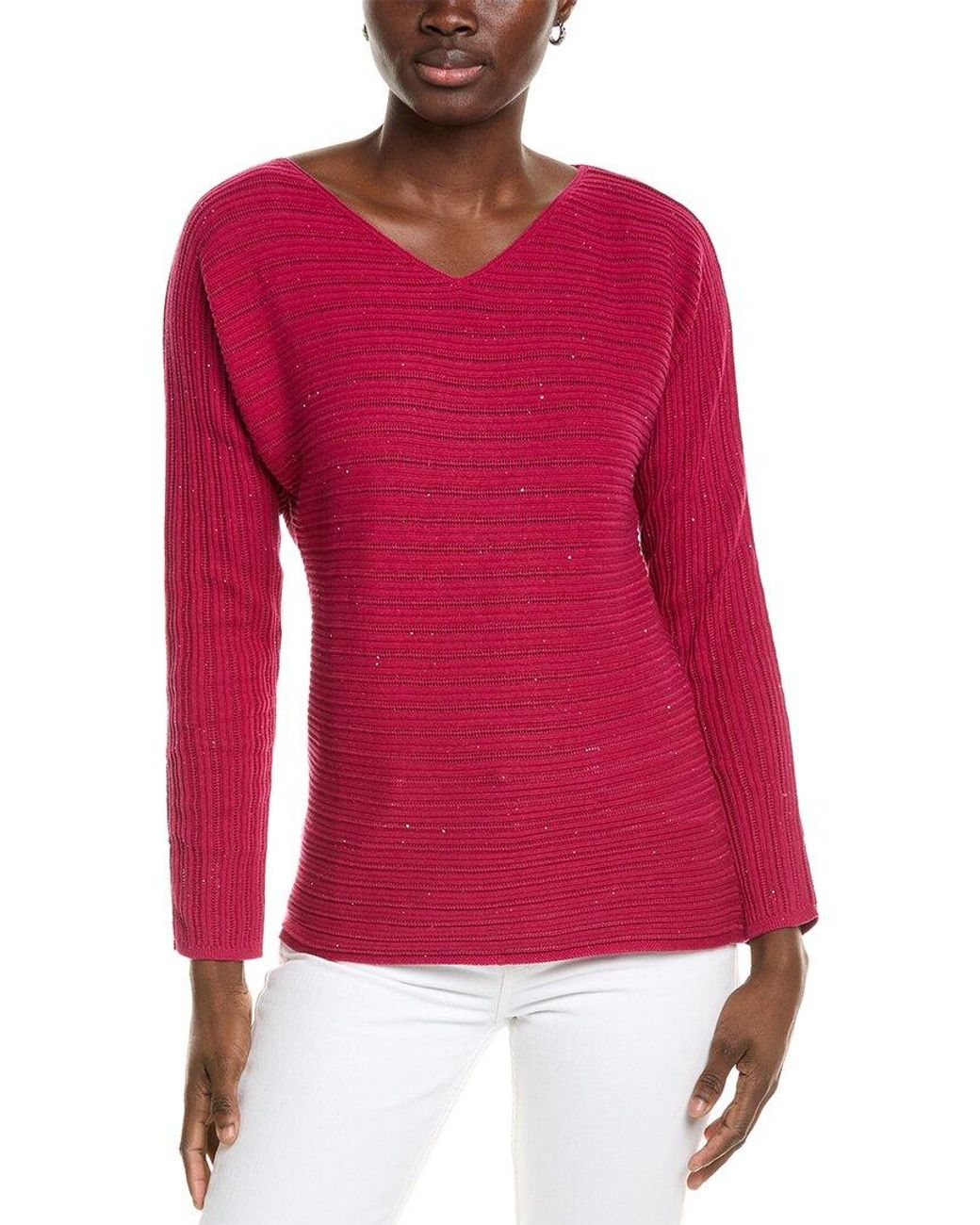 Tommy Bahama Red Jewel Bay Sequin V-Neck Sweater