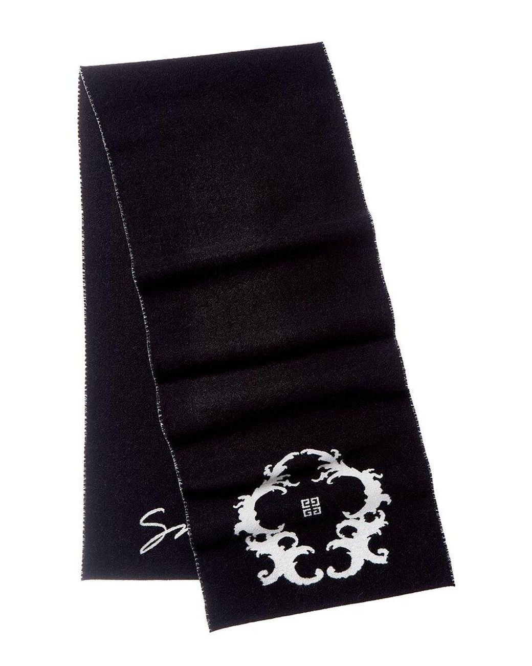 Givenchy Blue Reversible Baroque Crown Wool & Silk-Blend Scarf for men