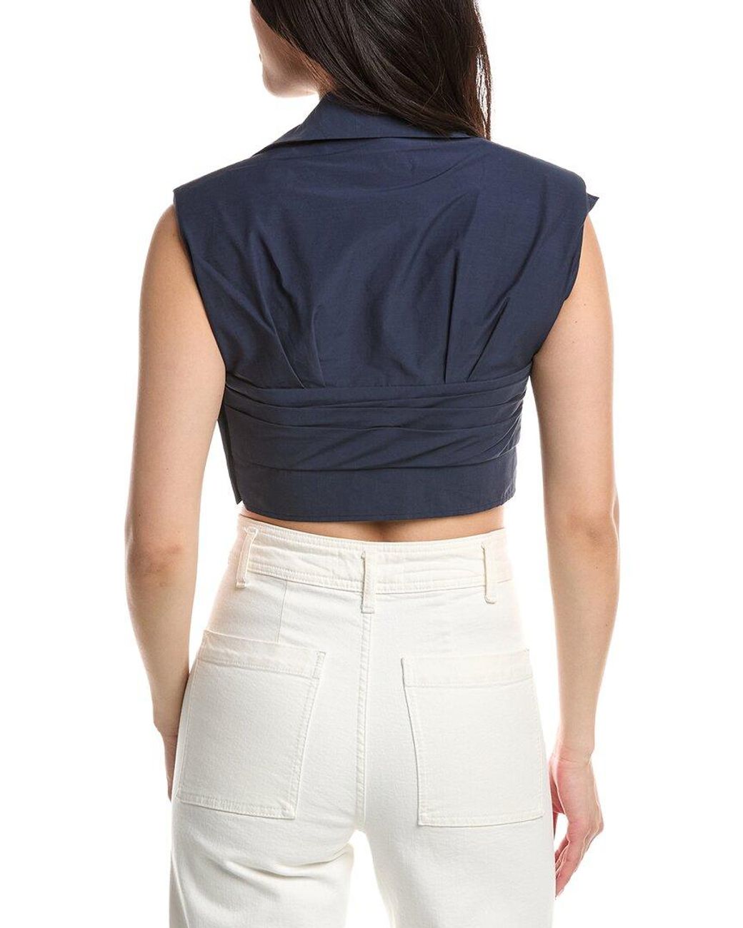 Jonathan Simkhai Blue Emie Cropped Top