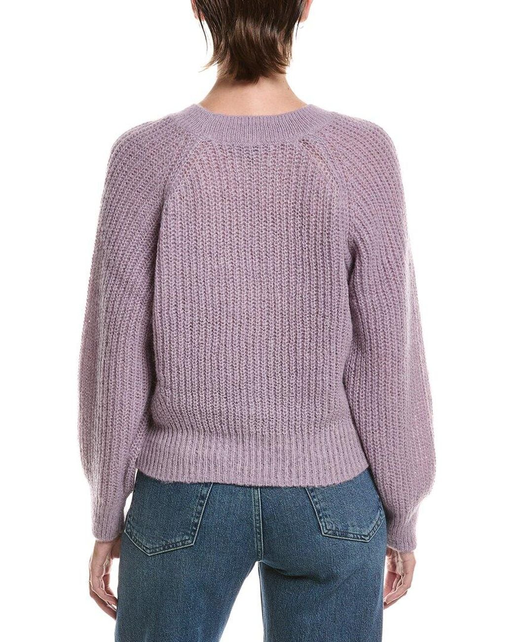 Michael Stars Purple Indra Crewneck Wool-Blend Sweater