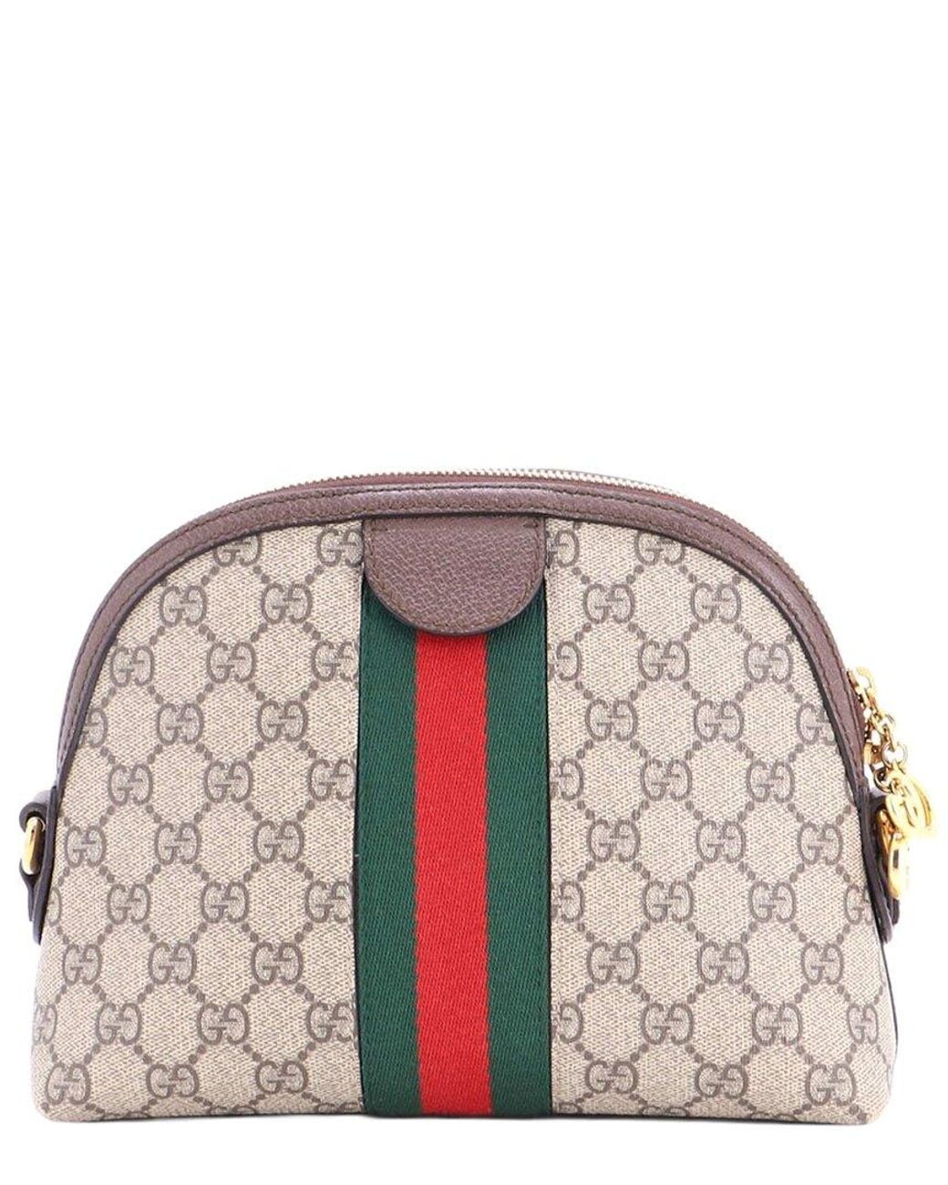 Gucci Multicolor Brown GG Coated Canvas Ophidia Dome Shoulder Bag Small (authentic Pre- Loved)