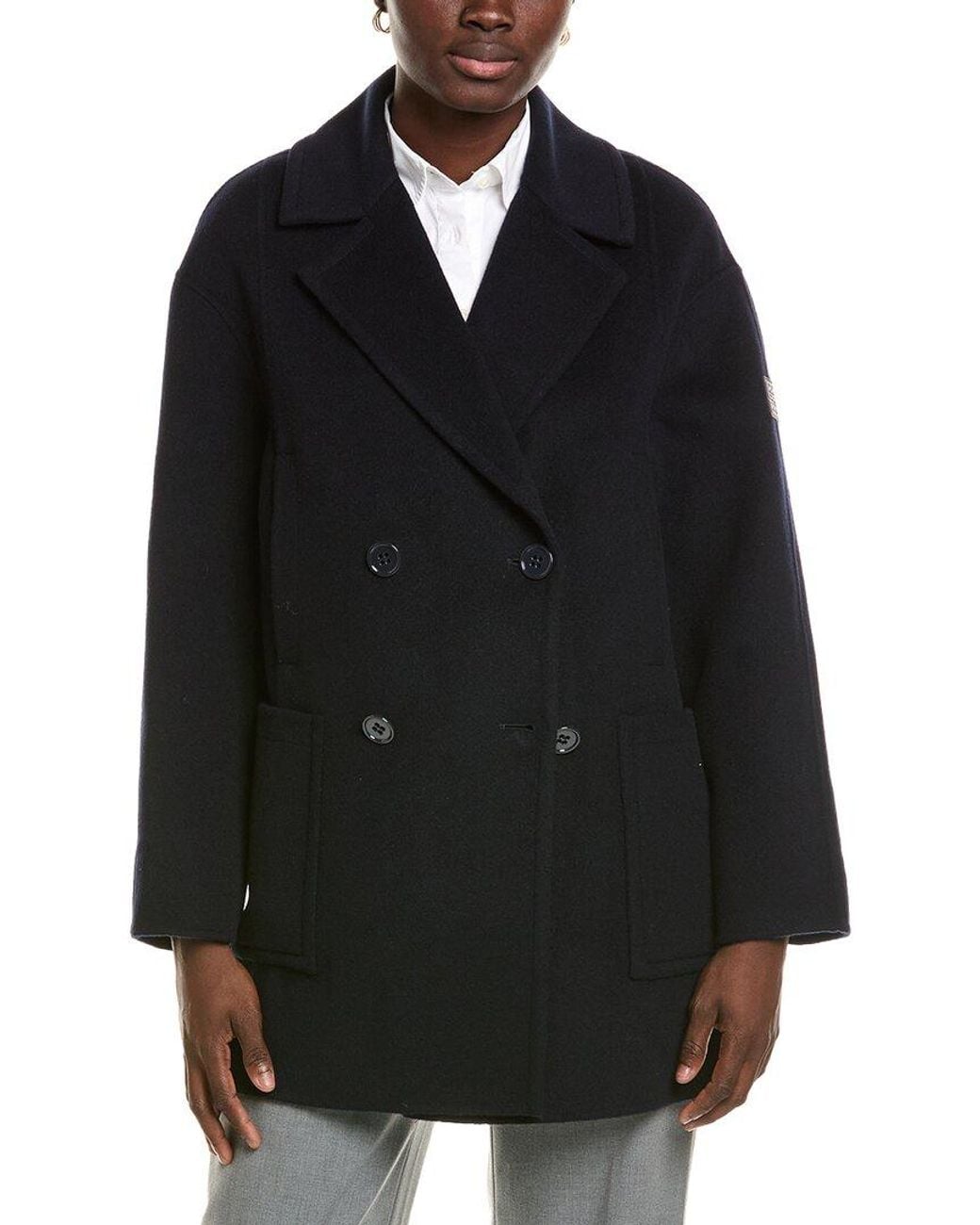 Marc Cain Black Long Wool Coat