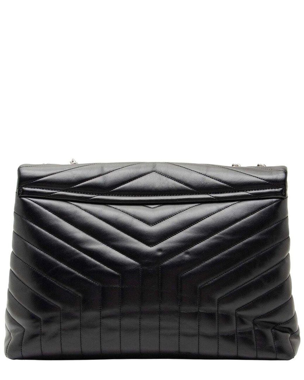 Saint Laurent Black Matelassé Monogram Loulou Chain Large Shoulder Bag (authentic Pre-loved)